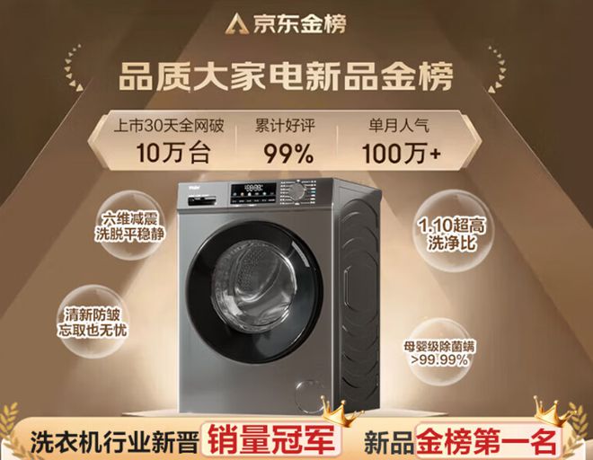 一级能效+10KG大容量到手价1499元尊龙凯时链接双11爆款洗衣机国家补贴+(图1)